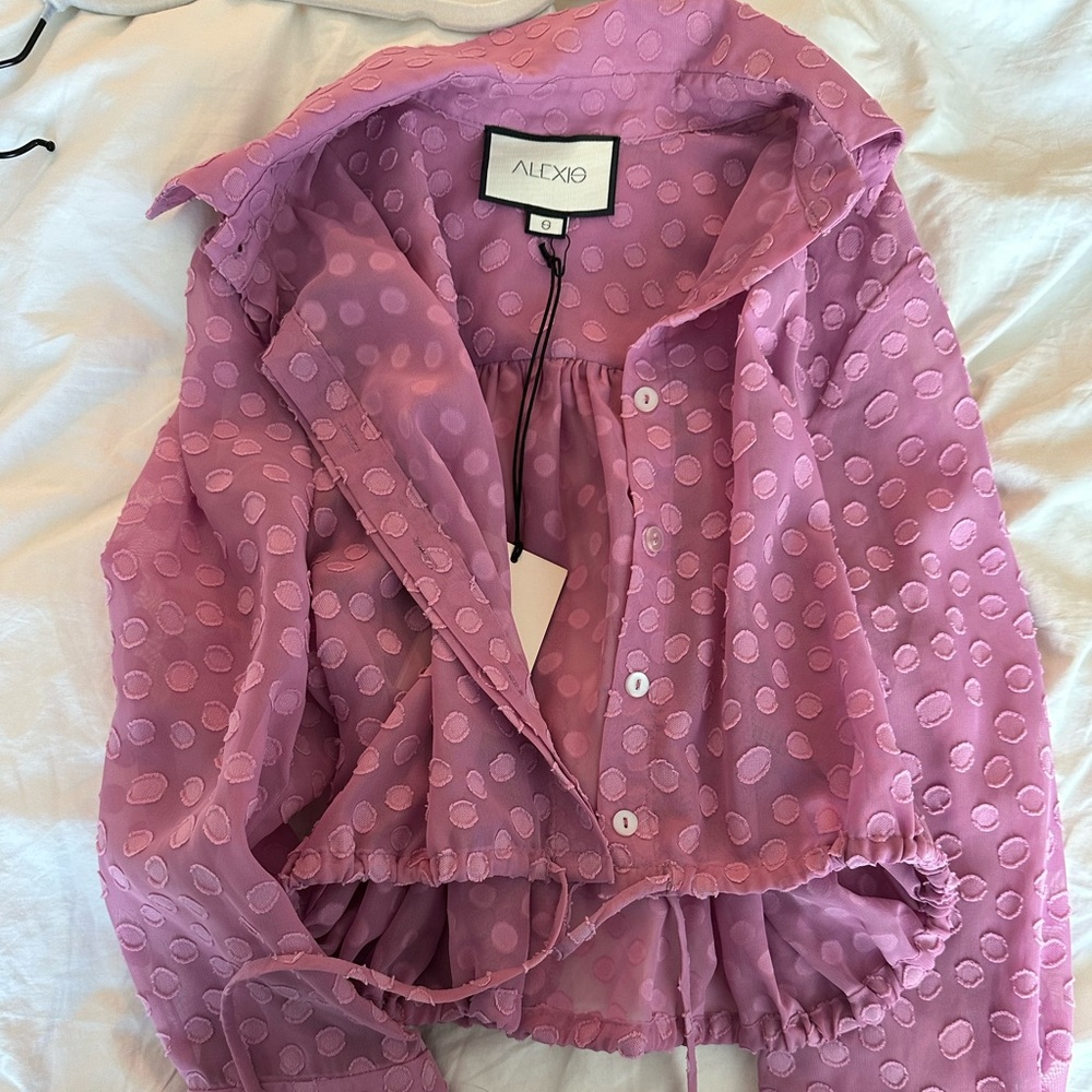 ALEXIS Pink Cropped Blouse